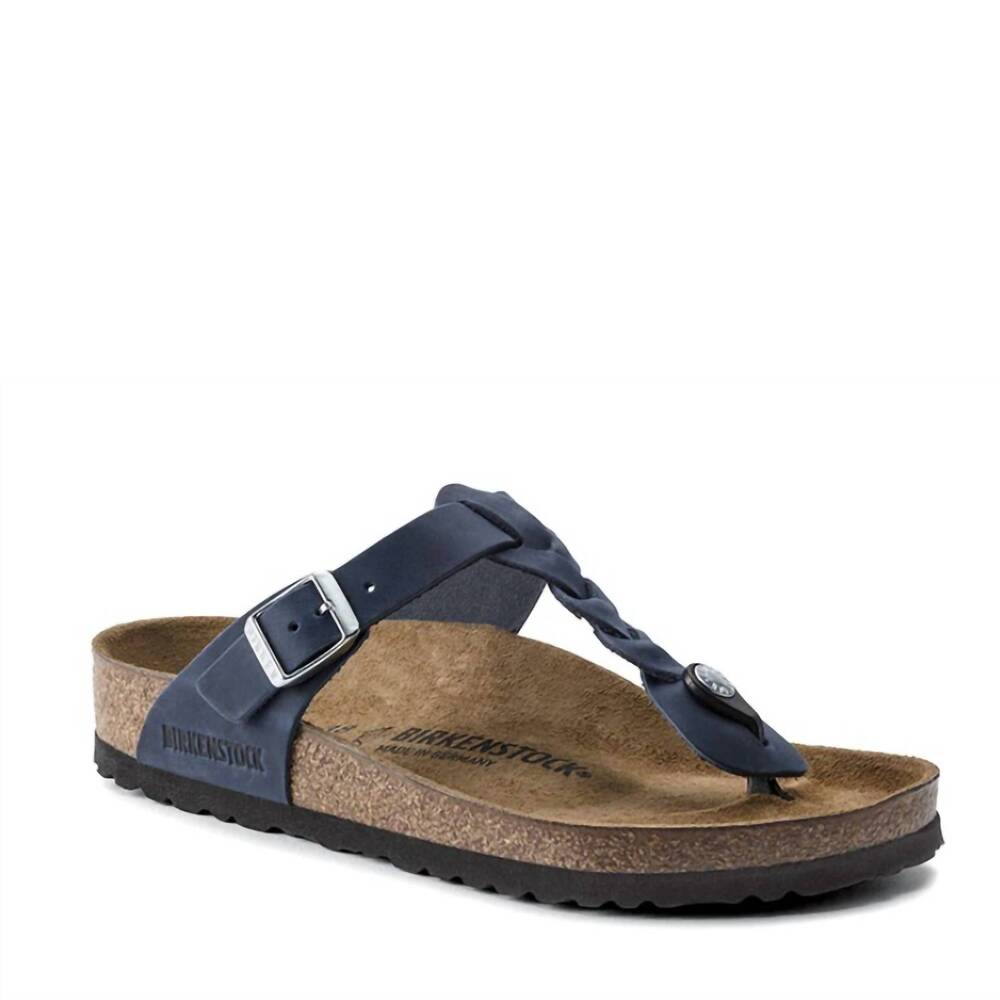 NEW BIRKENSTOCK women's gizeh braided sandals in navy